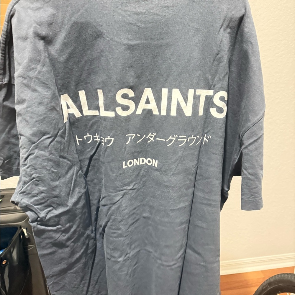 All Saints Blue Short Sleeve Tee